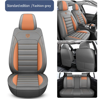 Universal seat cover — All-Season, Full Leather, Fully Covered - stylish-gray-single-seat-standard