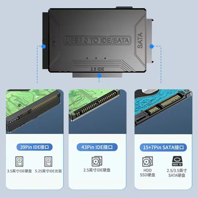 Usb3.0 Hard Drive Adapter Usb3 0 to 2.5/ 3.5inch Hard Drive Sata/Ide Interface Converter