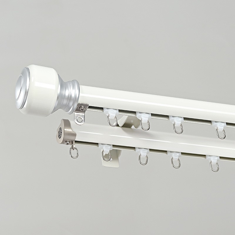 aleación de aluminio gruesa silenciosa cortina galvanizada rieles Roma barra de cortina lateral monorril deslizante Keqiao al por mayor rieles recto