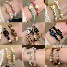 工厂直销~甜酷猫咪手链女ins潮小众高级设计感多巴胺手串手饰女