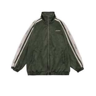 Qilin Clothing 2024 new warm baseball uniform American street personality trend loose bomber jacket