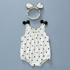 Baby Summer Outfit Thin Disposable Pouch Diaper Shirt Newborn Baby Bodysuit Princess Summer Full Moon Strap Top