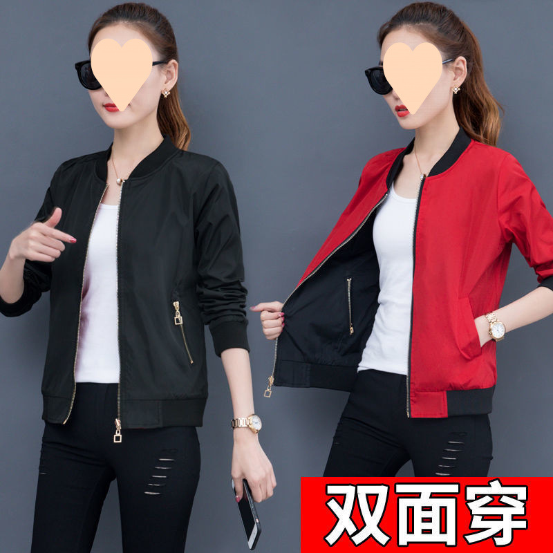 Women's Spring and Autumn Style 2025 New Large Size Women's Fashion Short Korean Style Two-sided Loose Standing Collar Jacket Women
