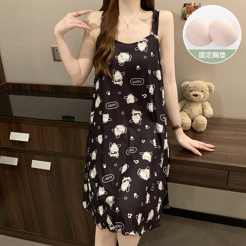 Verano con cojín de pecho pijama cabina pijama mujer delgada dulce hada viento se puede usar ropa de hogar comercio exterior sudeste asiático