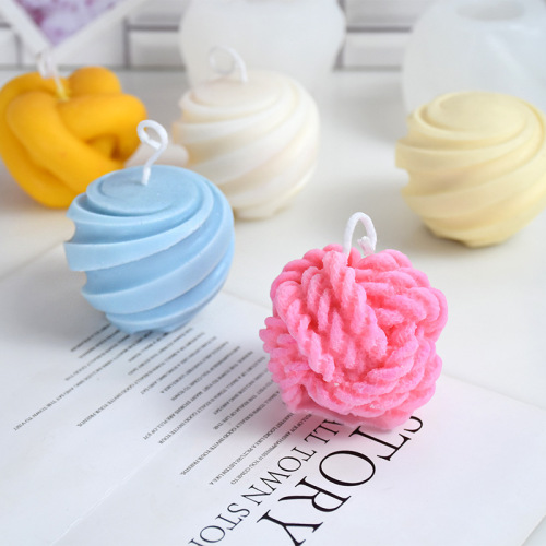 INS Yarn Ball Magic Knot Silicone Candle Aroma Decorations Cake Decoration Mold Factory Direct Sale