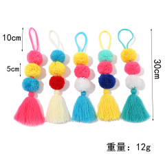 Mix Color Cashmere Fringe Fur Ball Bag Pendant Fringe Bags Accessory Plush Ball Keychain Direct Manufacturer Supply