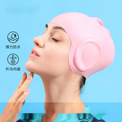 Cross-border adult silicone waterproof swimming cap for boys and girls universal silicone swimming cap with oversized ear protection swimming cap