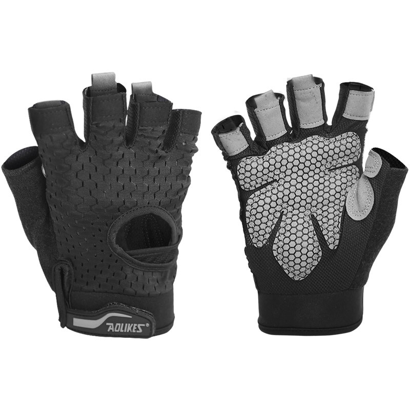 Levantamiento de pesas guantes de fitness transpirable antideslizante muñeca guardia deportes mancuerna medio dedo guantes deportivos verano Delgado en stock Fundación