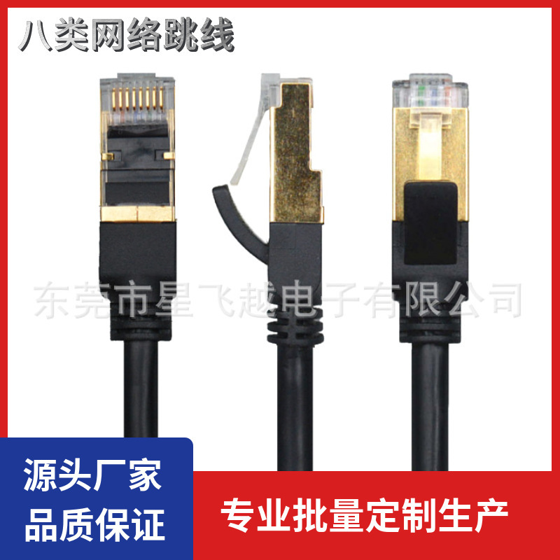 Direct Supply of 40g Category 8 Network Jumper Cat8 Double-Shielded Network Cable Home Gaming Network Cable High-Speed Non-Stuck Test Direct Supply of 40g Category 8 Network Jumper Cat8 Double-Shielded Network Cable Home Gaming Network Cable High-Speed Non-Stuck Test