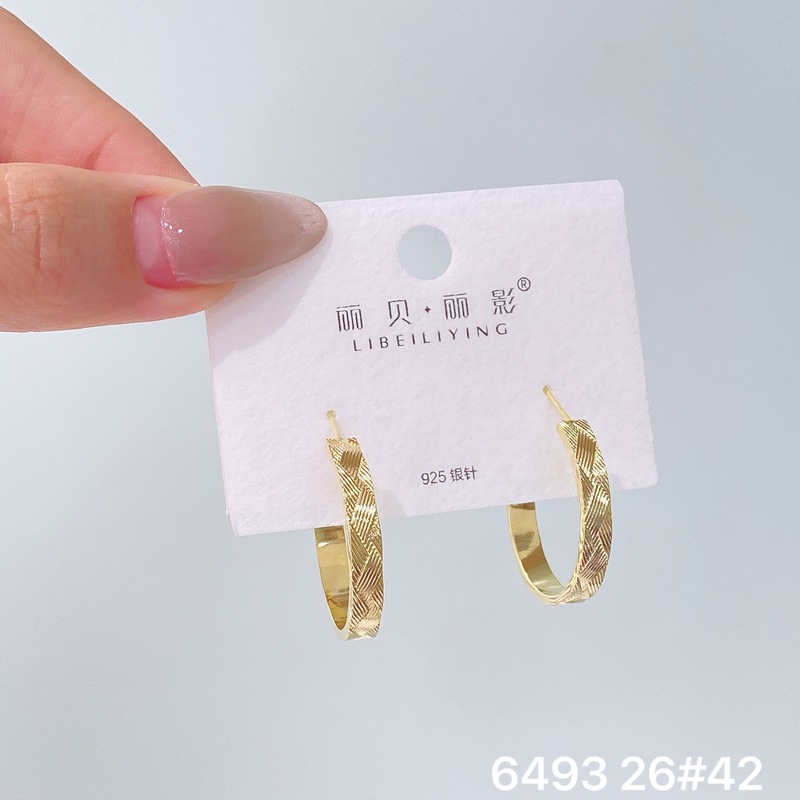 丽贝丽影丽银欧美时尚高级感素圈耳环2025新款爆款个性小众女耳圈|undefined