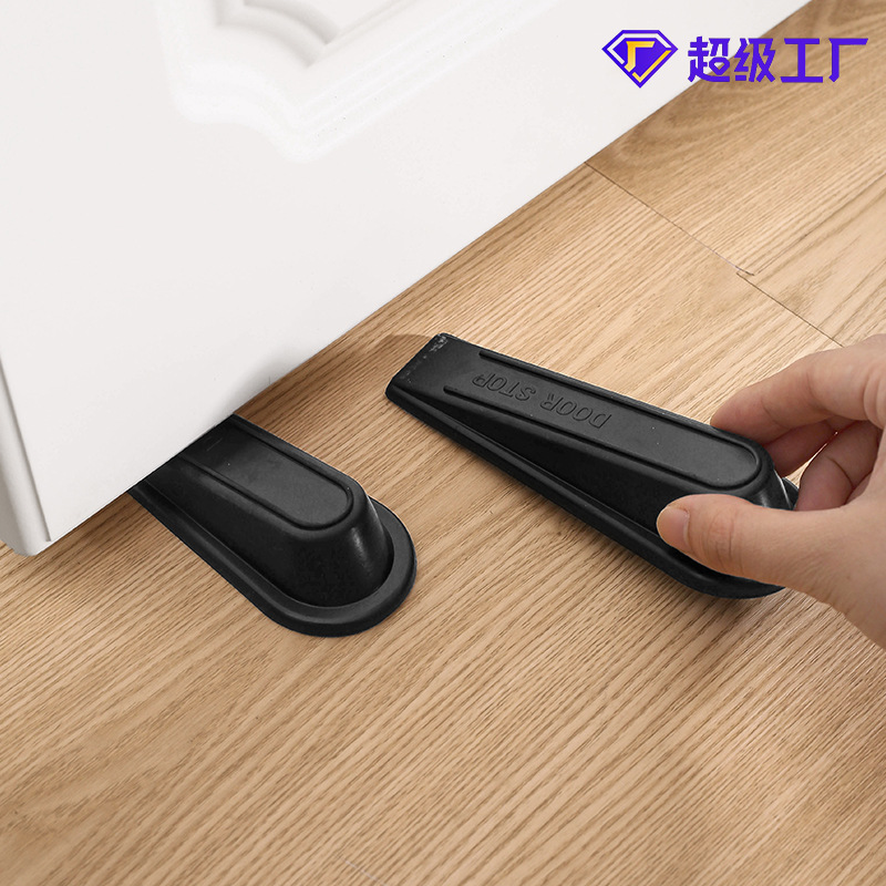 Tapón de puerta de goma a prueba de viento, puerta corrediza a mano, tarjeta de puerta doméstica, puerta de bloqueo, fijación segura, sin perforación, puerta de puerta de pared anticolisión