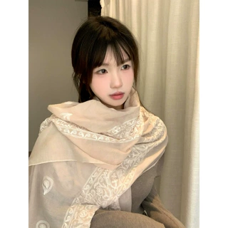 民族风复古防晒长条纱巾女2026新款薄款丝巾旅游披肩外搭围巾配饰