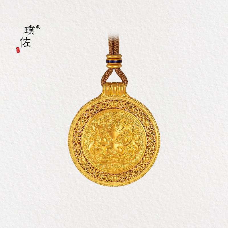 璞佐金店同款沙金diy配件獨角貔貅羅盤吊墜項鍊精緻高級感毛衣鏈