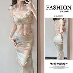 Swimsuit for Women 2025 New Sexy Long Skirt Split Three-Piece Set for Women Pure Desire Vacation High-End Hot Spring
