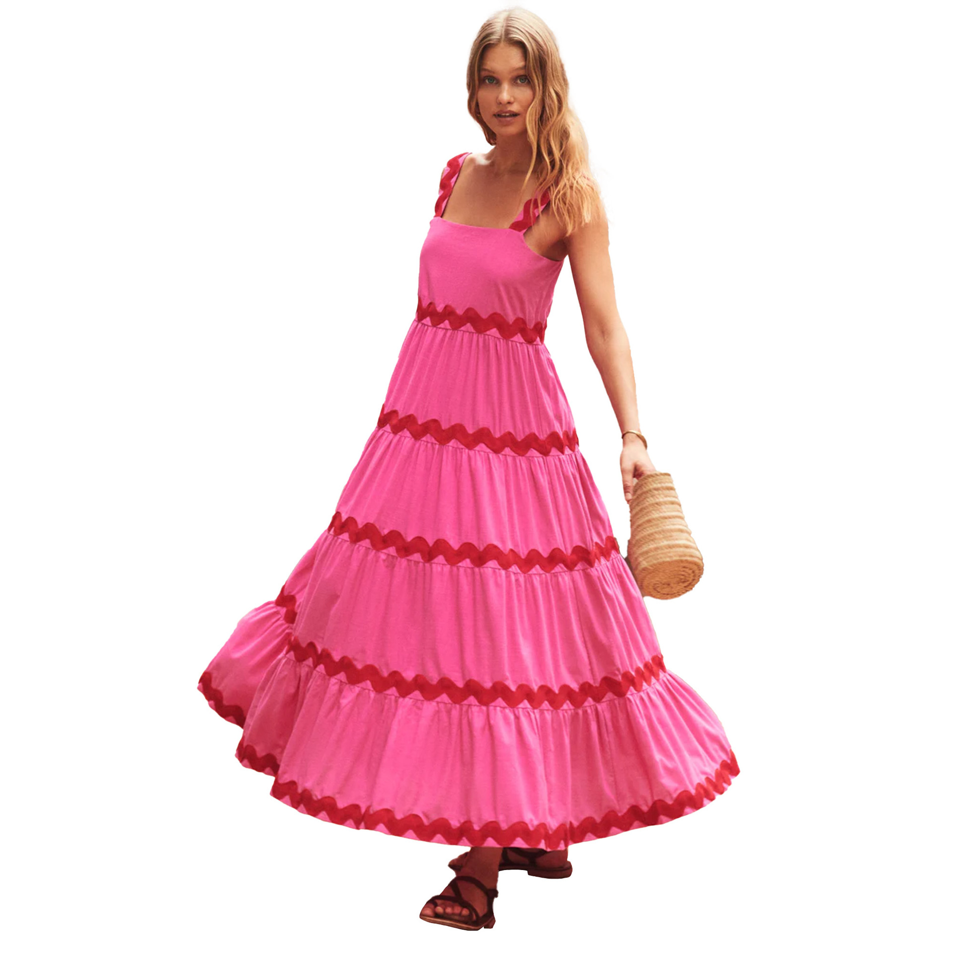 Women's Regular Dress Elegant Simple Style Strap Zipper Sleeveless Stripe Midi Dress Holiday Travel display picture 14