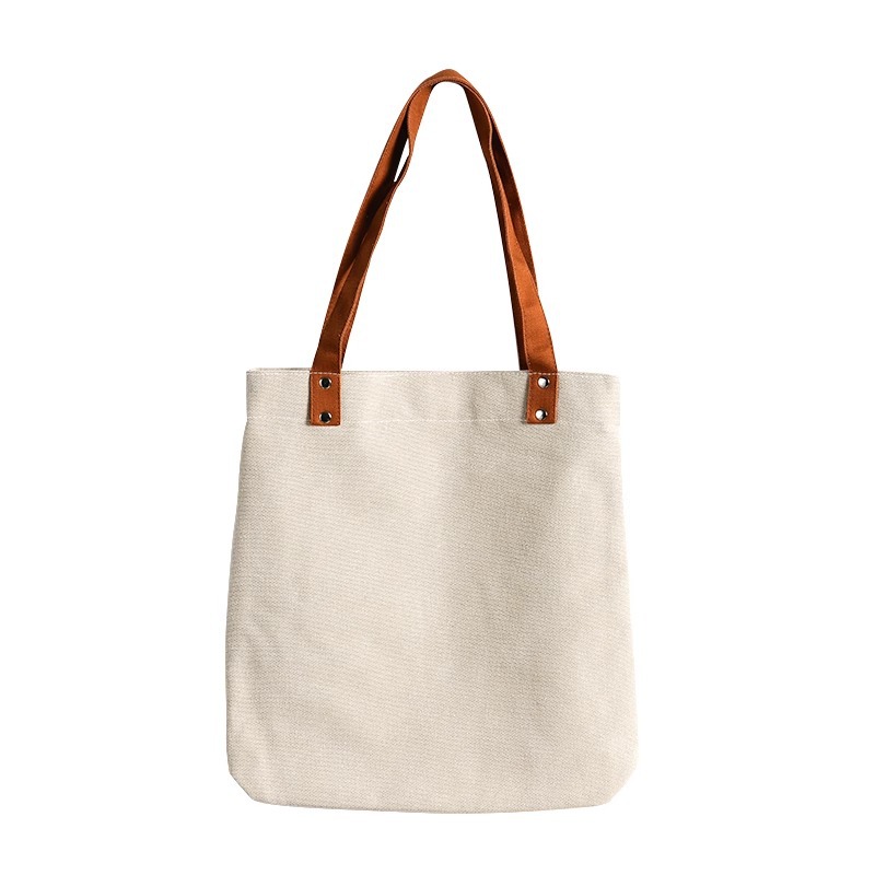 Algodón simple, lino, bolsas de lona de lavado personalizadas, logotipo impreso portátil, hombro único, bolsa de lona de compras ecológica personalizada