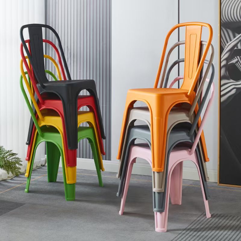 Nuevo taburete de plástico grueso de malla roja silla trasera silla de comedor comercial silla cómoda de boda silla ergonómica