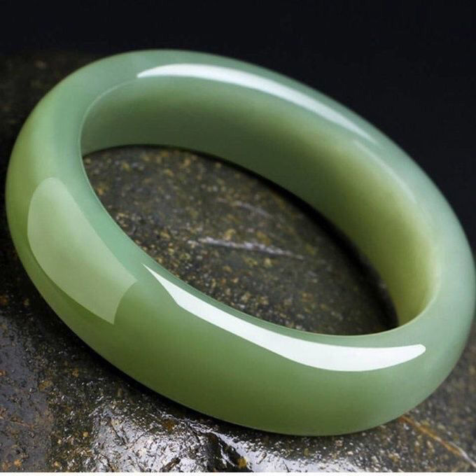 正宗新疆和田玉且末蓝手镯天然正品玉石镯子女青玉轮胎手镯送礼工