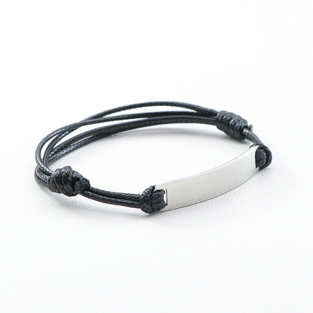 Daily Occasion 304 Stainless Steel, rope Material Simple Style Geometric Customization Laser Engraving 304 Stainless Steel Rope Woven Chain String Bracelets Wholesale