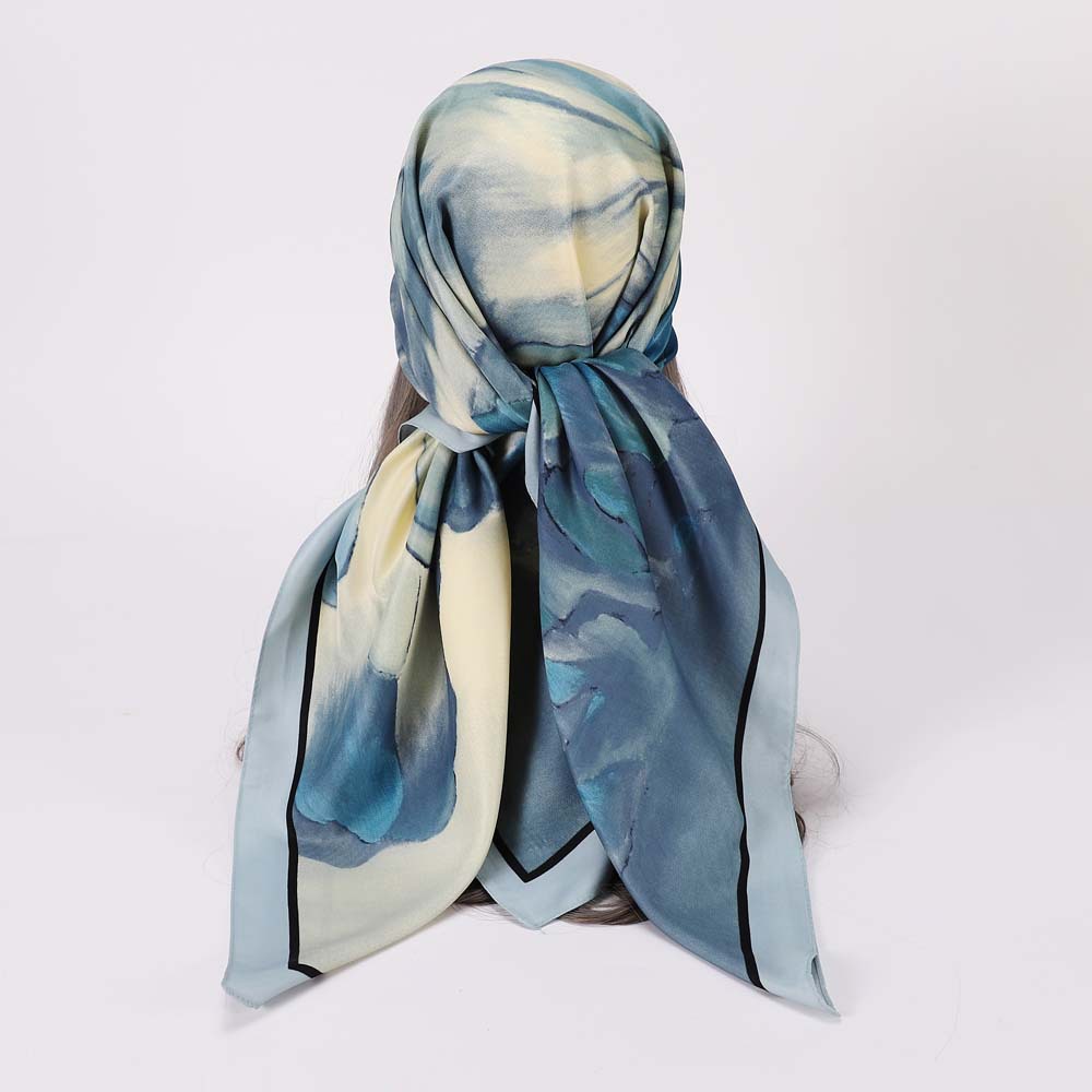 Women's Fashion Mountain Satin Printing Silk Scarves display picture 2