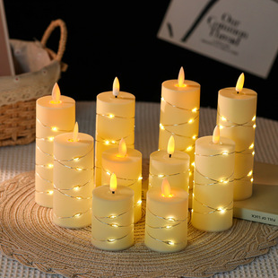 Led Artificial Digital Candle Light String Candle Light Camping Style Restaurant Ornaments Christmas Atmosphere Decoration Night Light