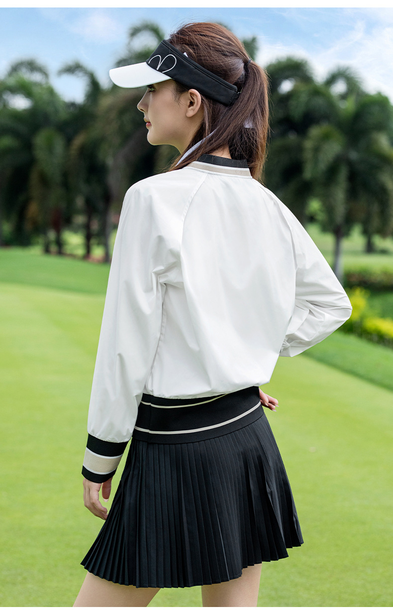 Áo khoác golf nữ dài tay mùa thu đông, phong cách thể thao ngoài trời, thoáng khí nhẹ — Áo khoác trắng [thoáng khí và nhanh khô/nhẹ và thoải mái/giảm béo vòng eo] YF833 chi tiết 12