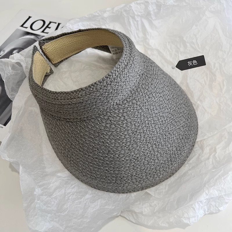 Sombrero de paja UV verano estilo coreano, ala ancha, antiviento, protector solar