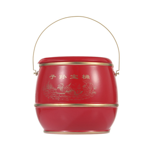 Chinese style wedding bride's dowry ornaments descendants barrel festive wedding supplies wedding room ornaments large handle wooden barrel decoration