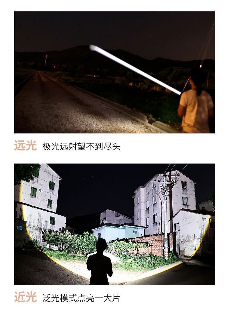 New Magnetic Strong Light Flashlight with Smart Digital Display, White Laser Flashlight, Side Light, Outdoor Emergency Repair Work Light