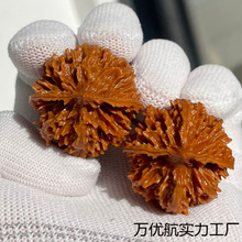 菊花大灯笼麻核桃型正配对好陕西秦岭文玩粗筋矮桩手把件元宝铁球