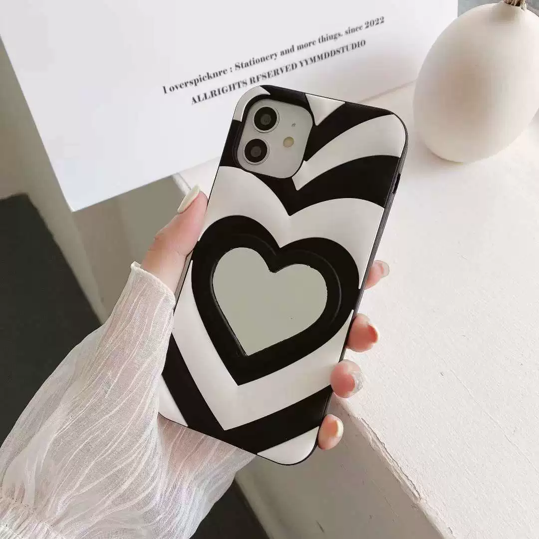 Чехол с зеркалом Tengyi Cloud Mirror для iPhone 6-14 Pro Max — пастельный рисунок облаков с зеркальным окном в форме облака