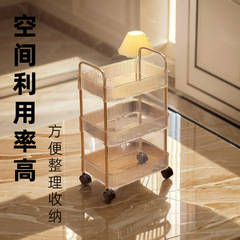 透明可移動小推車置物架書架落地客廳宿舍浴室夾縫零食玩具收納架