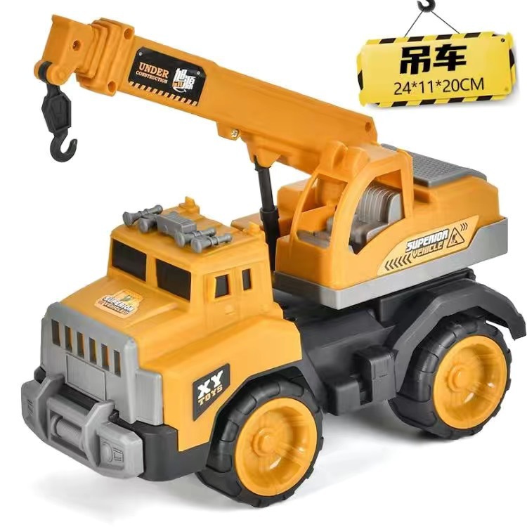 Excavadora grande para niños, camión de ingeniería inercial, camión mezclador grande, juego de juguete, grúa de excavación de arena para niños, ATV