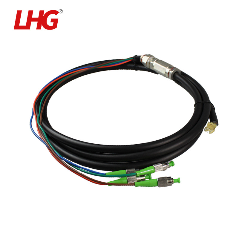 LHG FC/FC-APC单模4芯防水尾缆铠装光纤跳线电信级含防水头