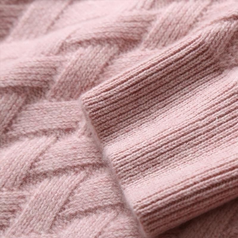 Women's Clothing High Collar Sweater Women Loose Thickened Women Autumn And Winter Mat Knitted Sweater_voghion.com