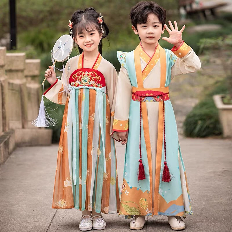 Летний китайский стиль, древний стиль, осенняя одежда, детская китайская форма