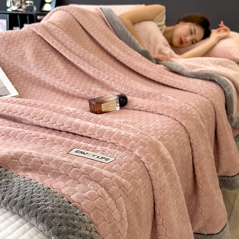 Invierno leche mantas de peluche gruesas mantas de peluche de coral sábanas gruesas de peluche dormitorio de estudiantes franela siesta manta