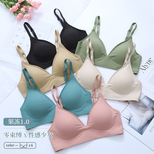 Wireless Seamless Bra for Women, Sports Bra for Small Breasts, Bra with Underwire to Reduce Puffy Breasts, Back Support, Ice Silk Bra 