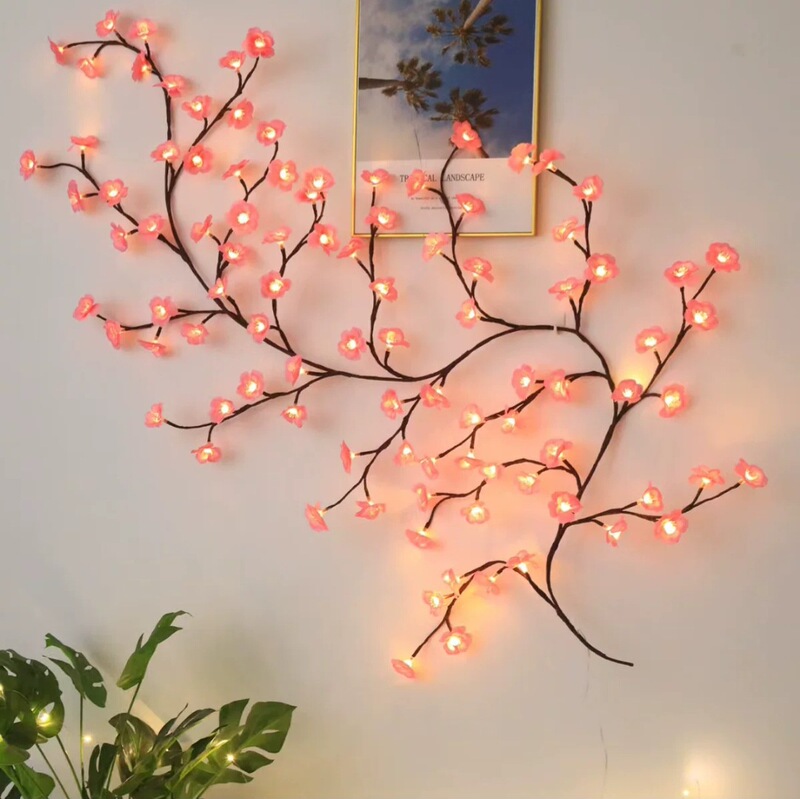 New LED shapeable vine lights with leaves, butterflies, and flowers for home decoration, wall hanging, holiday, and romantic ambiance lighting New LED shapeable vine lights with leaves, butterflies, and flowers for home decoration, wall hanging, holiday, and romantic ambiance lighting