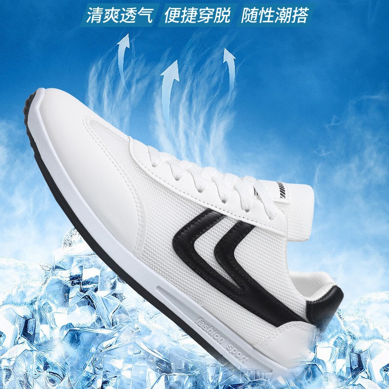 Zapatos casuales transpirables de verano para hombres, zapatos planos para estudiantes, zapatos blancos, zapatos deportivos para hombres, deportes diarios, zapatos casuales