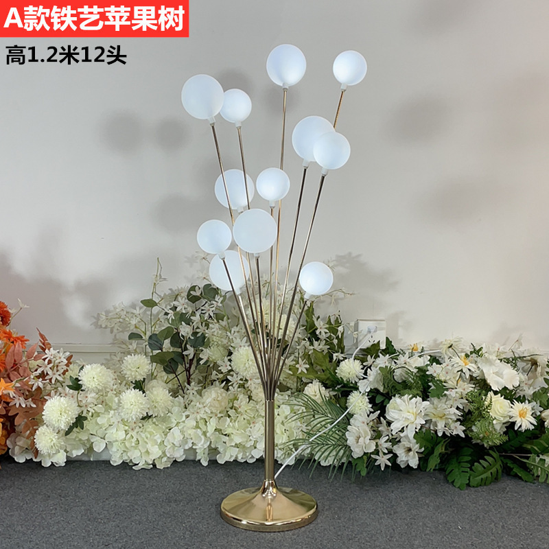 結婚式の小道具幸福リンゴの木道路ライトステージレイアウト装飾鉄発光装飾品ドラゴンボールライト|undefined