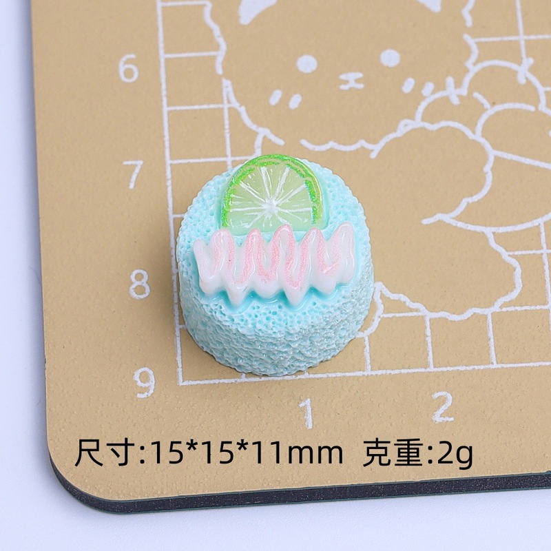 カラフルなライムクリームケーキ漫画手作り diy クリーム接着剤樹脂アクセサリー小さなアクセサリージュエリー材料卸売|undefined
