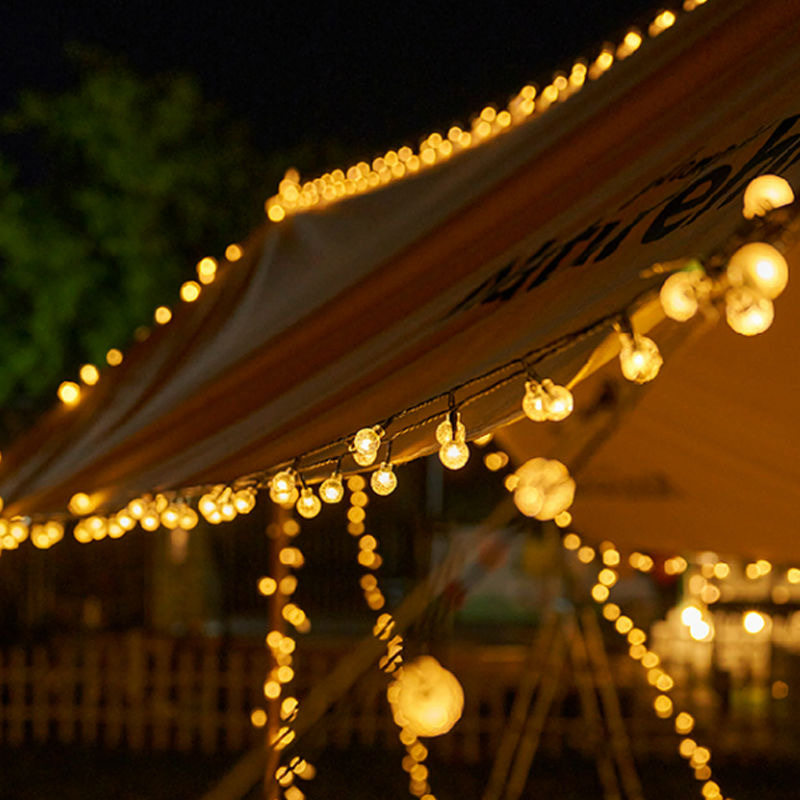 Outdoor Waterproof Camping Atmosphere Light Crystal Bubble Light Night Market Stall Tent USB String Lights LED Colorful Lights