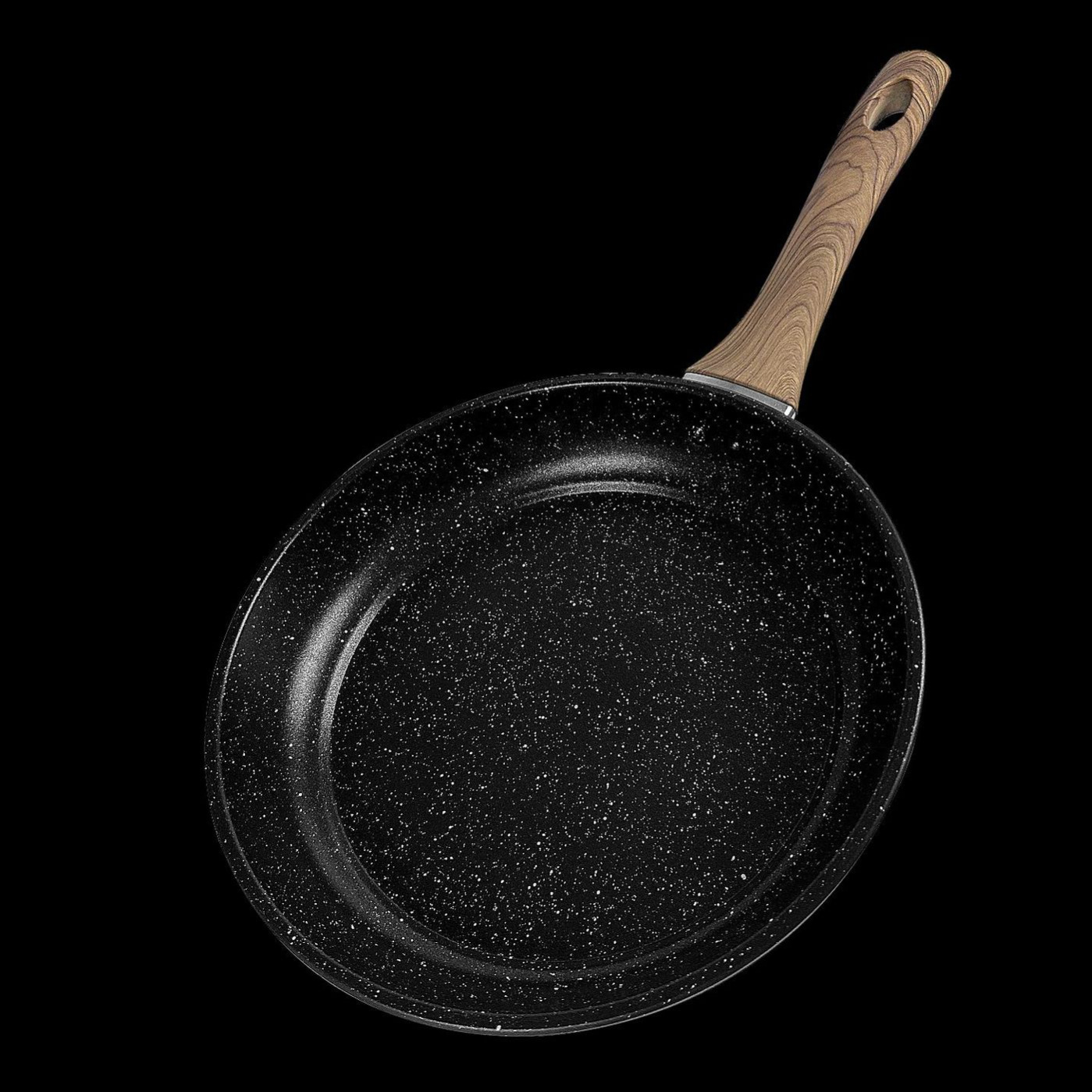 XT40 - 20 & 24 & 28cm olla de hierro negro + desmontaje mango de madera un conjunto de tres piezas