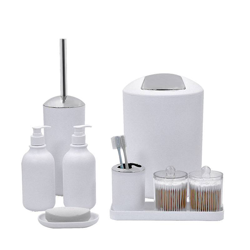 Impreso traje de baño de lavado conjunto de baño de plástico conjunto de baño cepillo de dientes redondo taza utensilios de tocador cepillo de seis piezas conjunto