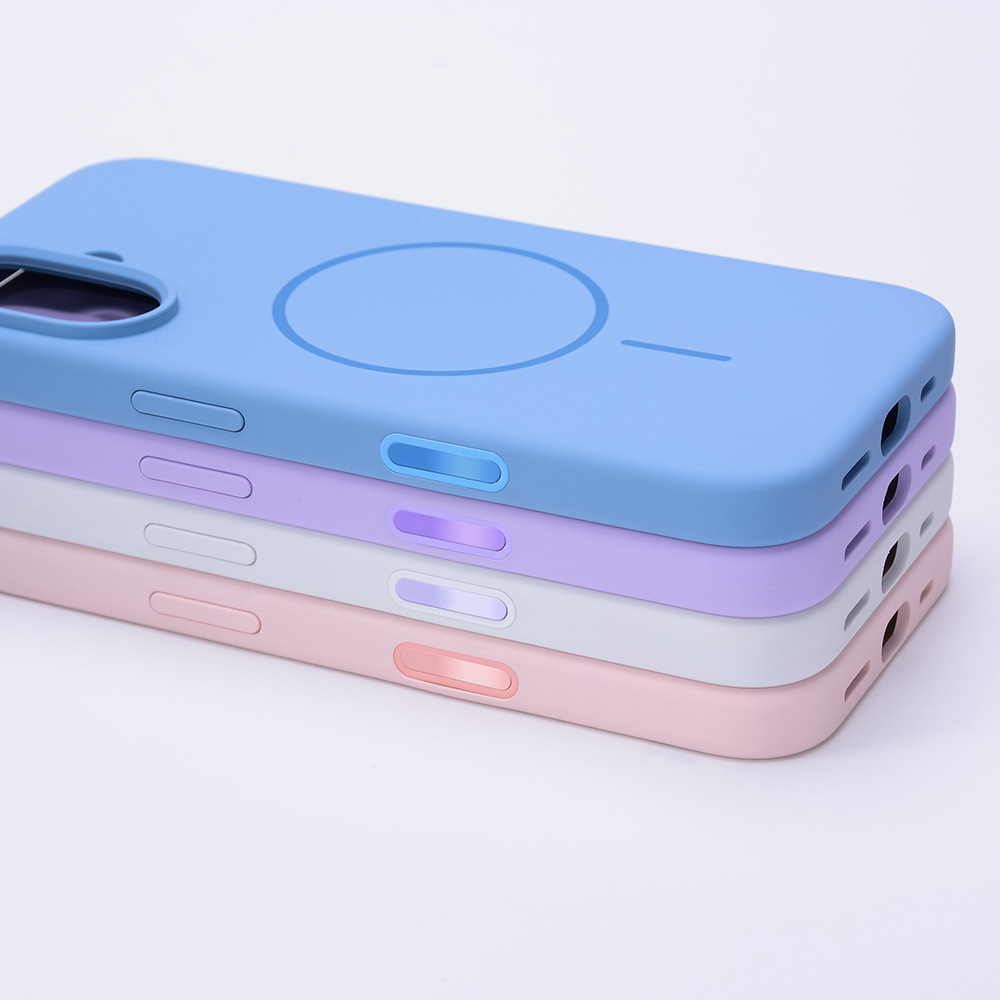 Aplicable iPhone15promax animación magnética carcasa de teléfono de silicona líquida Apple 16 en uno botón de cámara AI