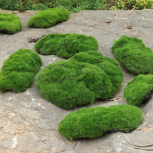 仿真苔藓块植毛石头大小搭配造景装饰青苔石青苔草坪植绒摆件软装
