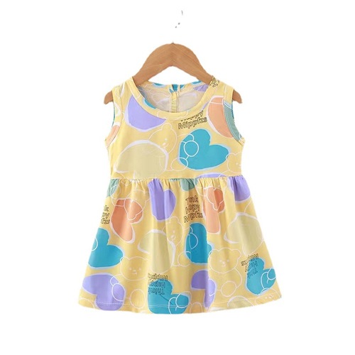Children's dress, princess dress, small and medium-sized children's cotton silk dress, summer dress, artificial cotton, Korean style children's casual dress, baby thin