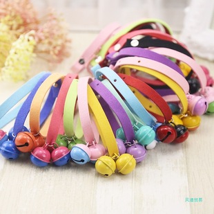 Handmade Macaron Pet Bell Dog Necklace Dog Collar Teddy Cat Jewelry Bell Sound Toy