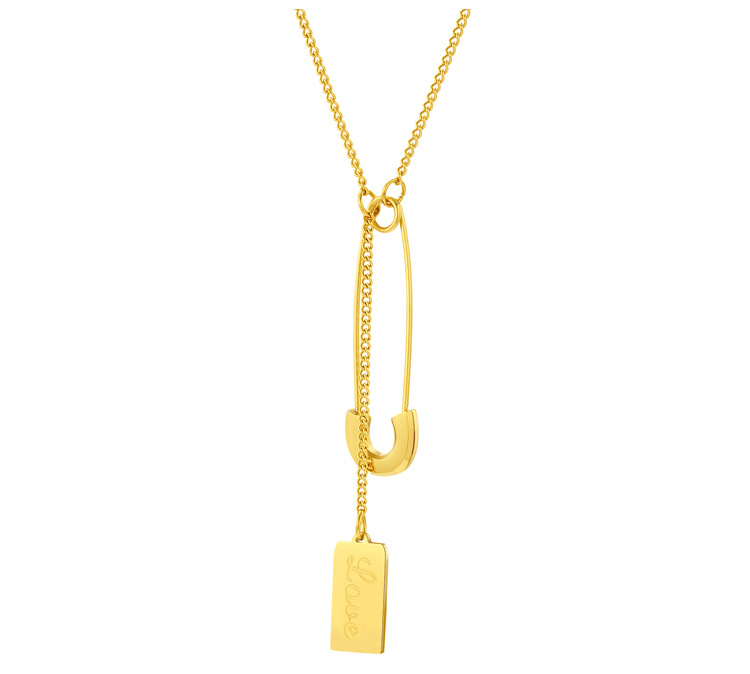 INS Style Square Titanium Steel Plating Pendant Necklace Colorza_colorza_3